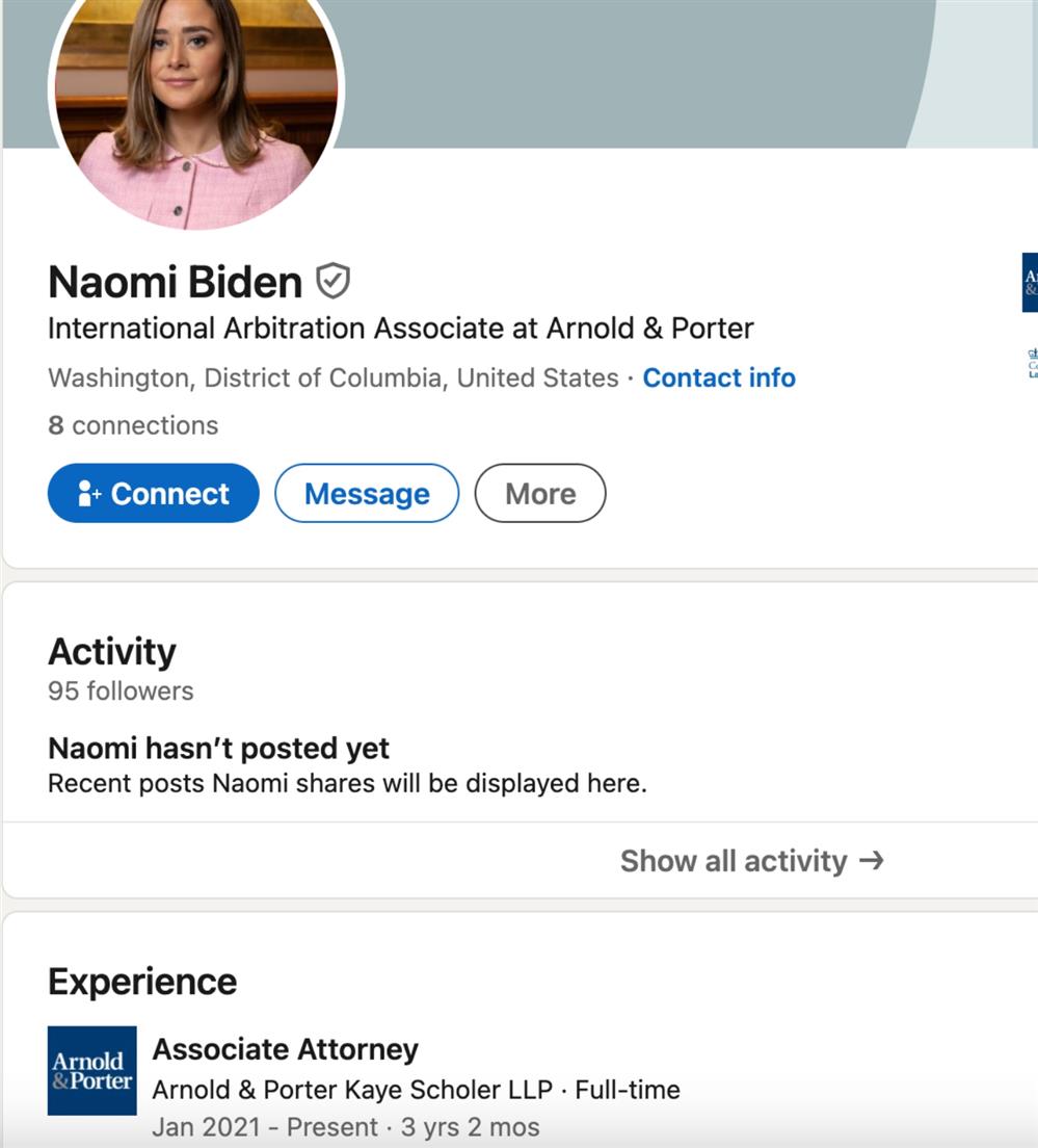 Naomi Biden - LinkedIn account