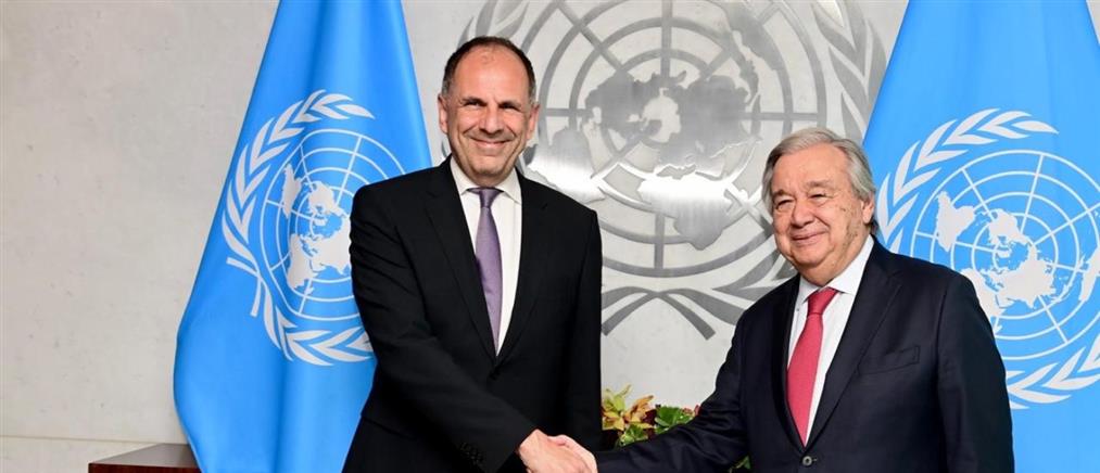 Γεραπετρίτης: Συναντήθηκε με τον Γενικό Γραμματέα του ΟΗΕ Γκούτερες στην Νέα Υόρκη