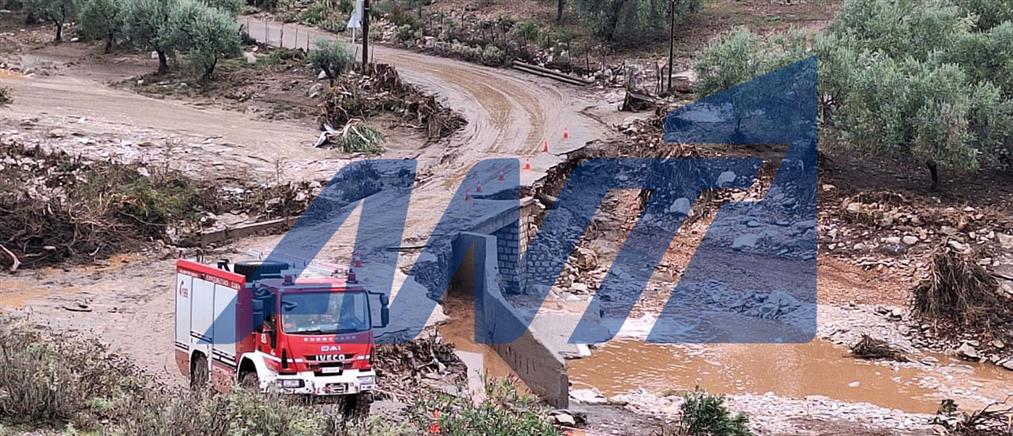 Η Cassandra χτυπά την Αιτωλοακαρνανία: Κλειστή η παλιά Εθνική Οδός (εικόνες)