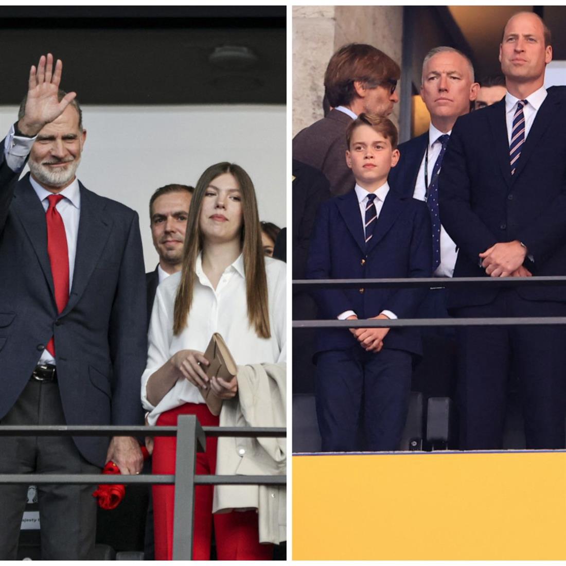 Euro 2024: Ο Βασιλιάς Φελίπε και ο Πρίγκιπας Γουίλιαμ στον μεγάλο τελικό με τα παιδιά τους