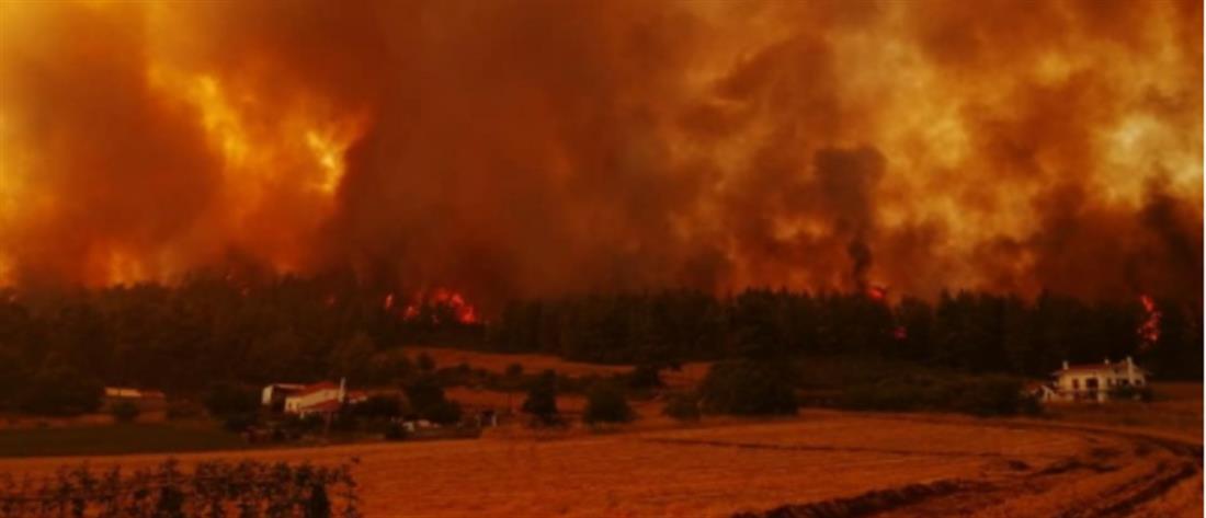 Φωτιά στην Εύβοια: Νέο πύρινο μέτωπο προς Αιδηψό 