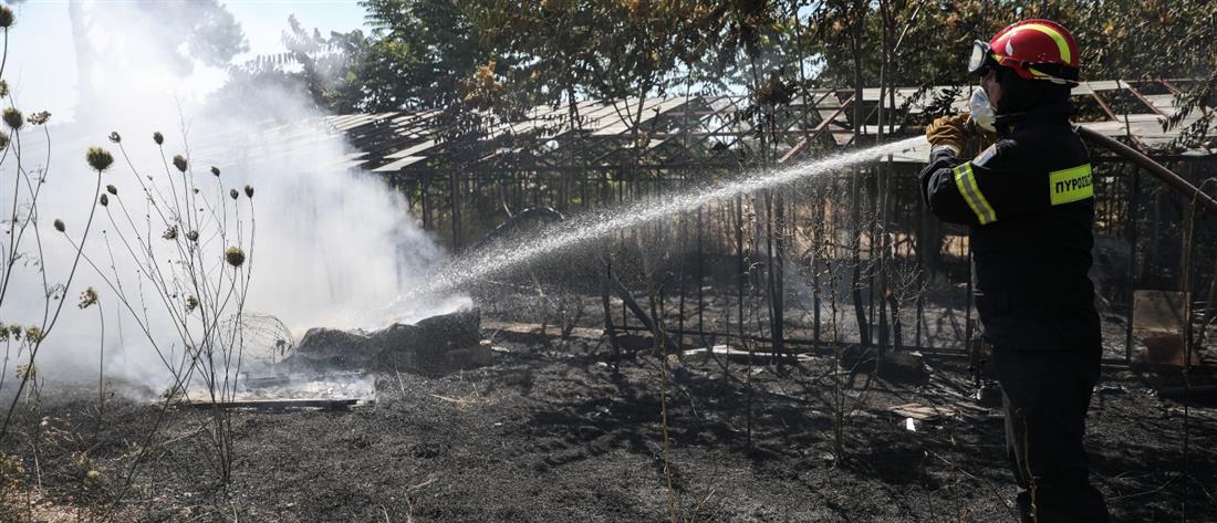 Μενίδι: Φωτιά κοντά σε σπίτια - Σηκώθηκαν εναέρια