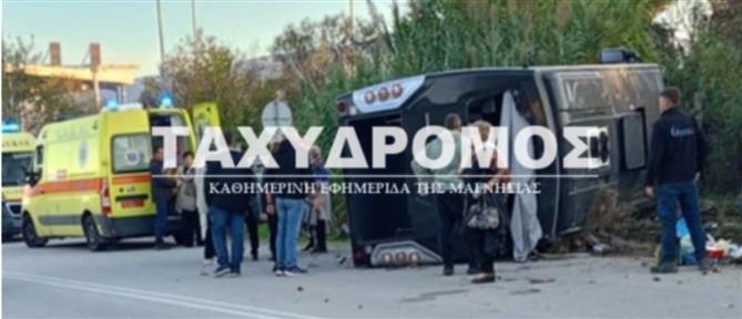 Βελεστίνο: Εκτροπή λεωφορείου με 40 επιβάτες έξω από τον Ριζόμυλο – Τουλάχιστον 10 τραυματίες (εικόνες)