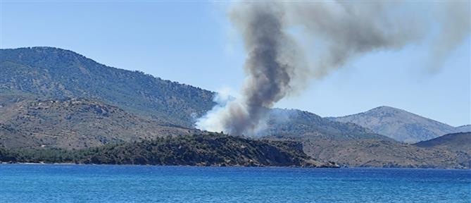 Χίος: Φωτιά στη Σιδηρούντα - Μήνυμα του 112 για εκκένωση (βίντεο)
