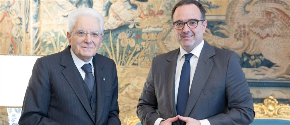 Συνάντηση του Προέδρου της Ιταλικής Δημοκρατίας, Sergio Mattarella, και του Θοδωρή Κυριακού, Προέδρου του Ομίλου Antenna, στη Ρώμη