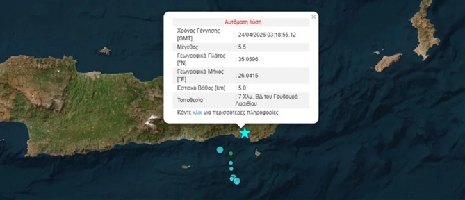 Λασίθι: Αναστάτωση προκάλεσε η σεισμική δόνηση - Δεν υπάρχουν αναφορές για ζημιές