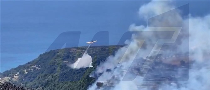 Κεφαλονιά: Συνεχίζεται η μάχη με τη φωτιά