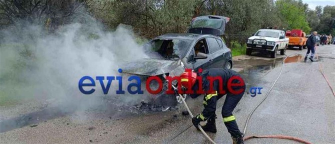 Εύβοια: Αυτοκίνητο τυλίχθηκε στις φλόγες εν κινήσει - Σώθηκε οικογένεια την τελευταία στιγμή