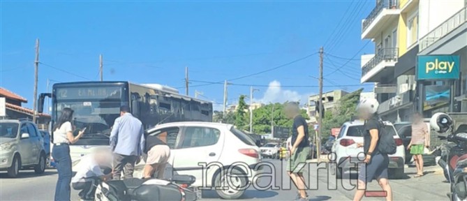 Τροχαίο στο Ηράκλειο: Στο νοσοκομείο οδηγός μηχανής μετά από σύγκρουση
