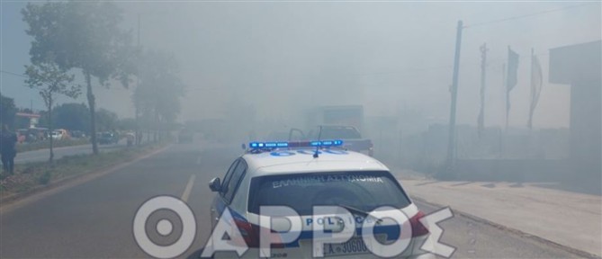 Καλαμάτα: Μεγάλη πυρκαγιά σε επιχείρηση υλικών οικοδομής (εικόνες)