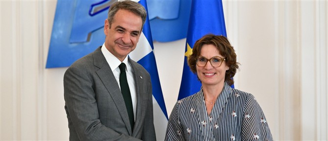 Συνάντηση Κυριάκου Μητσοτάκη με την Ευρωπαία Επίτροπο Περιβάλλοντος, Ανθεκτικότητας των Υδάτων και Ανταγωνιστικής Κυκλικής Οικονομίας