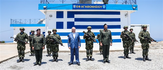Ο Κωνσταντίνος Τασούλας στο επιτηρητικό φυλάκιο Αγαθονησίου