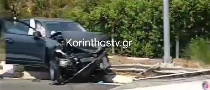 Κόρινθος: Φορτηγό έσπασε τις προστατευτικές μπάρες, πέρασε στο αντίθετο ρεύμα και καρφώθηκε σε Ι.Χ (βίντεο)