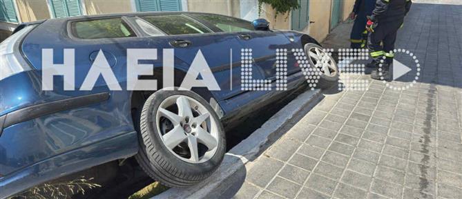 Πύργος: Αυτοκίνητο κατέληξε σε αυλή μονοκατοικίας (εικόνες)